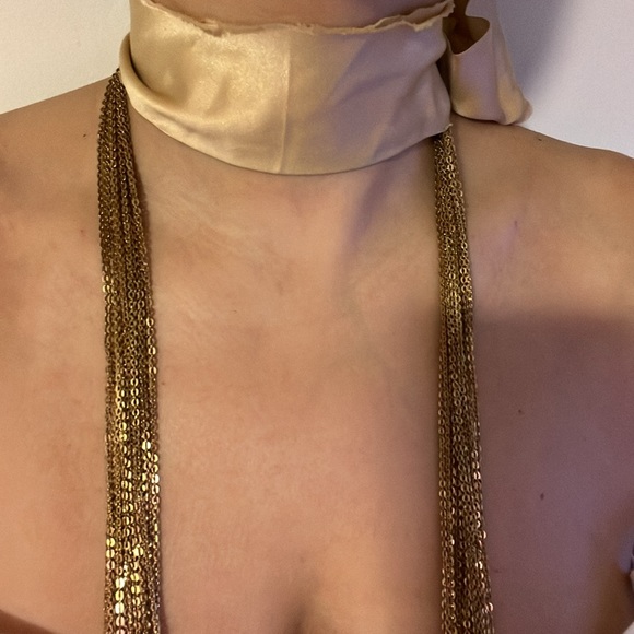 J Crew gold/silk necklace - Picture 5 of 9
